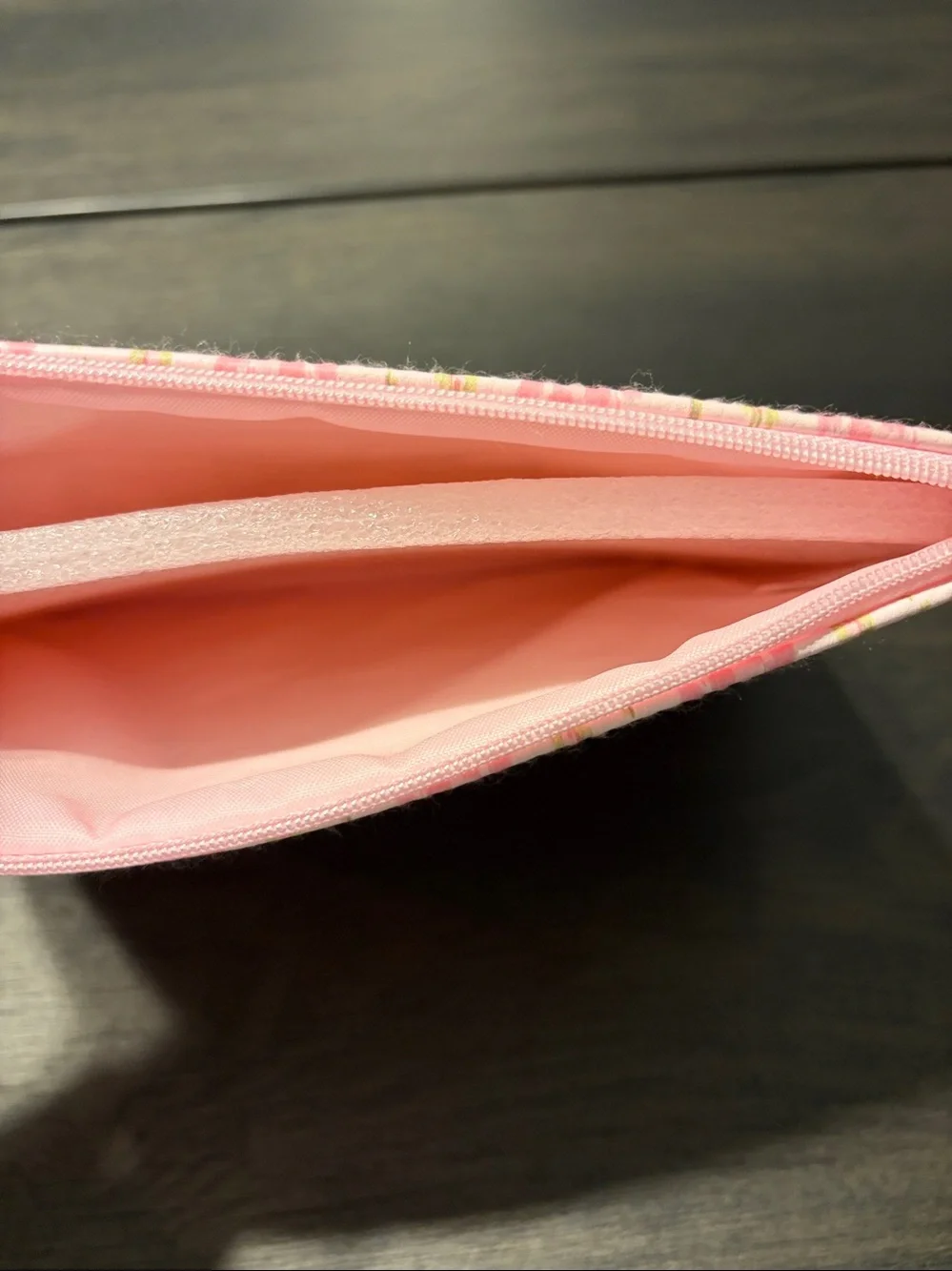 LoveShackFancy x Yoobi Floral Wristlet Pouch Makeup Bag Strawberry Macaroon